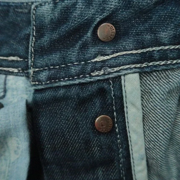 Diesel Jeans Mens 32x34 Blue Viker Straight 5 Pocket Faded Distressed